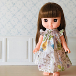 ソランちゃん服　メルちゃん服　スモッキングワンピース　リバティ