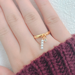 ゆらゆらミニミニパール×ストーンリング