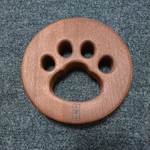 2つ溝弦巻(中サイズ)《肉球》焦げ茶