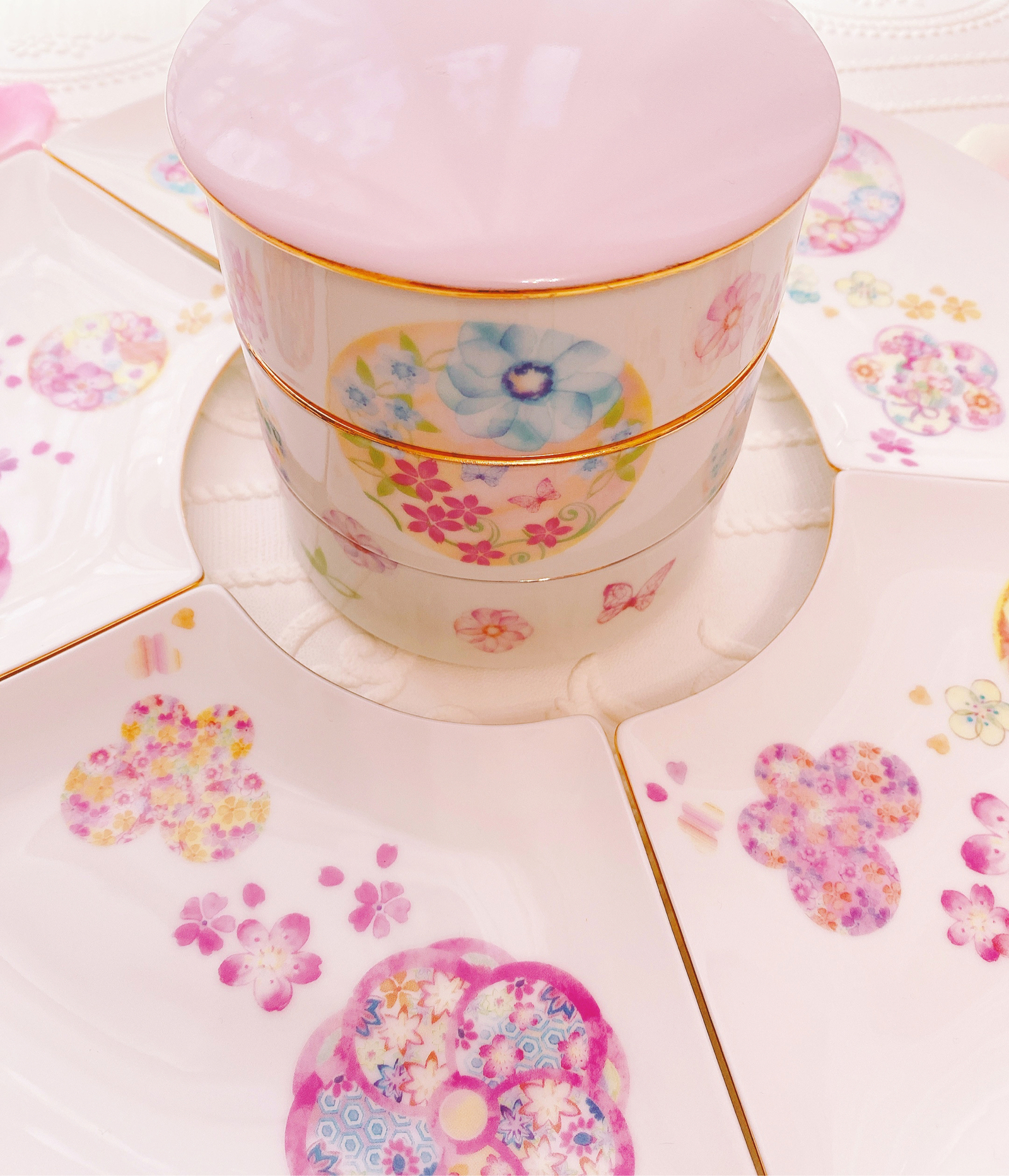 和花柄扇皿 華やか和食器 1皿〜 - macaron couture GALLERY | minne