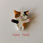 《再販》猫ブローチ＊三毛