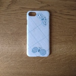 *受注製作*ミナペルホネン*choucho*Lグレー×ブルーグレー*mina perhonen*iPhoneケース*iPhoneカバー*スマホケース*スマホカバー