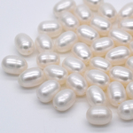 淡水パール ライス 小〜中粒 6.5~8mm*8~9mm ホワイト系 10粒 傷あり