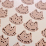 お買い上げありがとうクラフトシール♪ゆる猫★100枚★