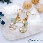 ホワイトシェル&スターピアス