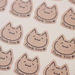 Thank youクラフトシール♪ゆる猫★100枚★