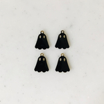 Black Enamel Small Ghost Pendant Tops
