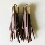 Mocha Different Length Leather Tassels