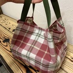 tooter様専用　　エコバッグ　コンパクト　コンビニタイプ　赤色チェック　ランチバッグ