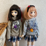 オビツ24サイズ 【放課後セット】萌え袖ふんわりカットソー＆ミニ丈チェック柄プリーツスカート