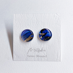 紺碧 アルコールインクアート ピアス・イヤリング 【15mm】