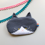 猫のお顔ポーチ グレーハチワレ 末っ子