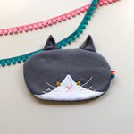 猫のお顔ポーチ グレーハチワレ 長子