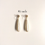 大人かわいい☆ベージュパールのピアス.イヤリング 樹脂ピアス.樹脂イヤリング ノンホールピアス.ノンホールイヤリング
