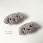 【入荷しました】50㎜　モフモフアップリケ❤︎わんわん兄弟（グレー）❤︎2pcs-598