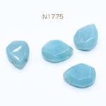 N1775  12個  高品質天然石パーツ 雫カット 横穴 12×15.5mm アマゾナイト  3×【4ヶ】 
