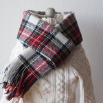 わんこマフラー🧣　アイボリーチェック