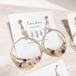 (金具選択)melty flower ring　ホワイト×パープル