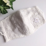 ＊薔薇柄花刺繍レース立体布マスク＊