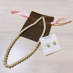 コットンパールピアス&パールネックレスセット