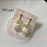 【送料無料】【三毛猫♡猫好き】 no.447 水引 ♡ イヤリング or ピアス