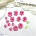 ピンク　ハンドメイド パーツ    材料  薔薇  2