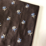 刺繍生地　こげ茶