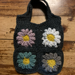 ぷっくりお花のレトロなバッグS