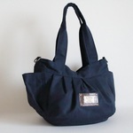 受注製作　Lサイズ  ネイビー色無地生地　ころりんバッグ♪　Fm2 Lab.