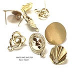 【NEW】8pcs(4pair)★pierce assorted・gold（キャッチピアスセット）