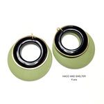 4pcs★rétro olive+black triple hoop（こっくりカラー レトロ調フープチャーム）