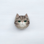 まんじゅう猫ブローチ - きじとら猫・No.5 -