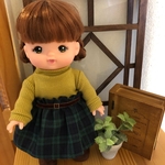 【受注生産】メルちゃんサイズ❤︎黒×緑❤︎プリーツスカート