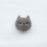 まんじゅう猫ブローチ - ロシアンブルー・No.4 -
