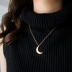 【☆再入荷☆】14kgf オパールの三日月・ロングネックレス ~ moon ~（５０ｃｍ）