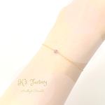 小さな一粒♡ アメジストのブレスレット ゴールド/シルバー ☆14金ゴールドフィルド(K14gf刻印つき)に変更できます。 シンプル