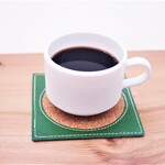 ✻ 牛革 × コルク ✻  水分シミの事を考えたオリジナルデザイン ・ コースター ✻　森林グリーン色　　✻✻