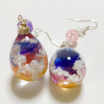 雲レジン☆黄昏時の空たまご③☆ピアス