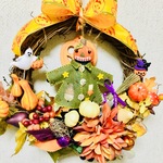 再販😊選べるフエルト人形🐱🎃ハロウィンリース🎃👻💐