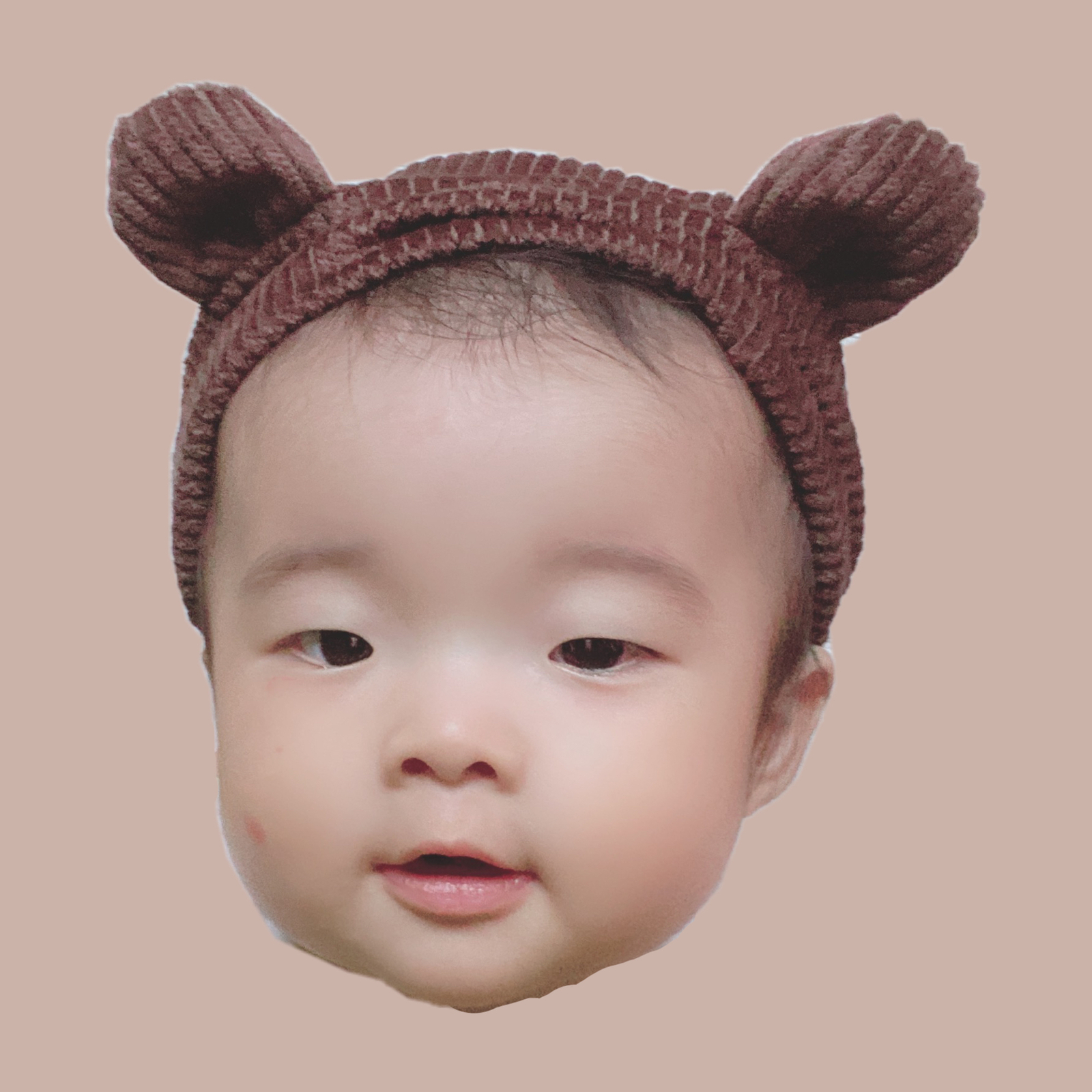 2105 ベビーターバン くま耳 ハンドメイド