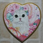 ご予約品  猫ちゃんのハートのプラーク☆トールペイント