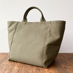 舟形☆マチ広☆帆布トートバッグ(カーキ)大容量！