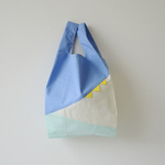 3tone エコバッグ　blue×lightblue