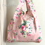 ❤︎お洒落ショッピングバッグ❤︎ピンクの薔薇柄♥