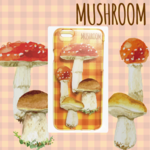 【オーダーメイド】クリアスマートホンケース 秋 きのこ キノコ 🍄  チェック mushroom