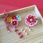 サービス品！つまみ細工 髪飾り ピンク/ 七五三 卒業式 結婚式  振袖  袴 
