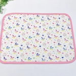 園児用 25×35  小柄 ユニコーン ランチョンマット　ピンク 縁どり パステルカラー