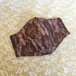 レースの立体マスク　秋冬ブラウンレース