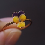 【受注製作】ビオラのリング（yellow×purple）