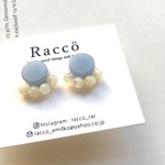 エンジェライト＋白蝶貝 dot pierce ステンレスピアス